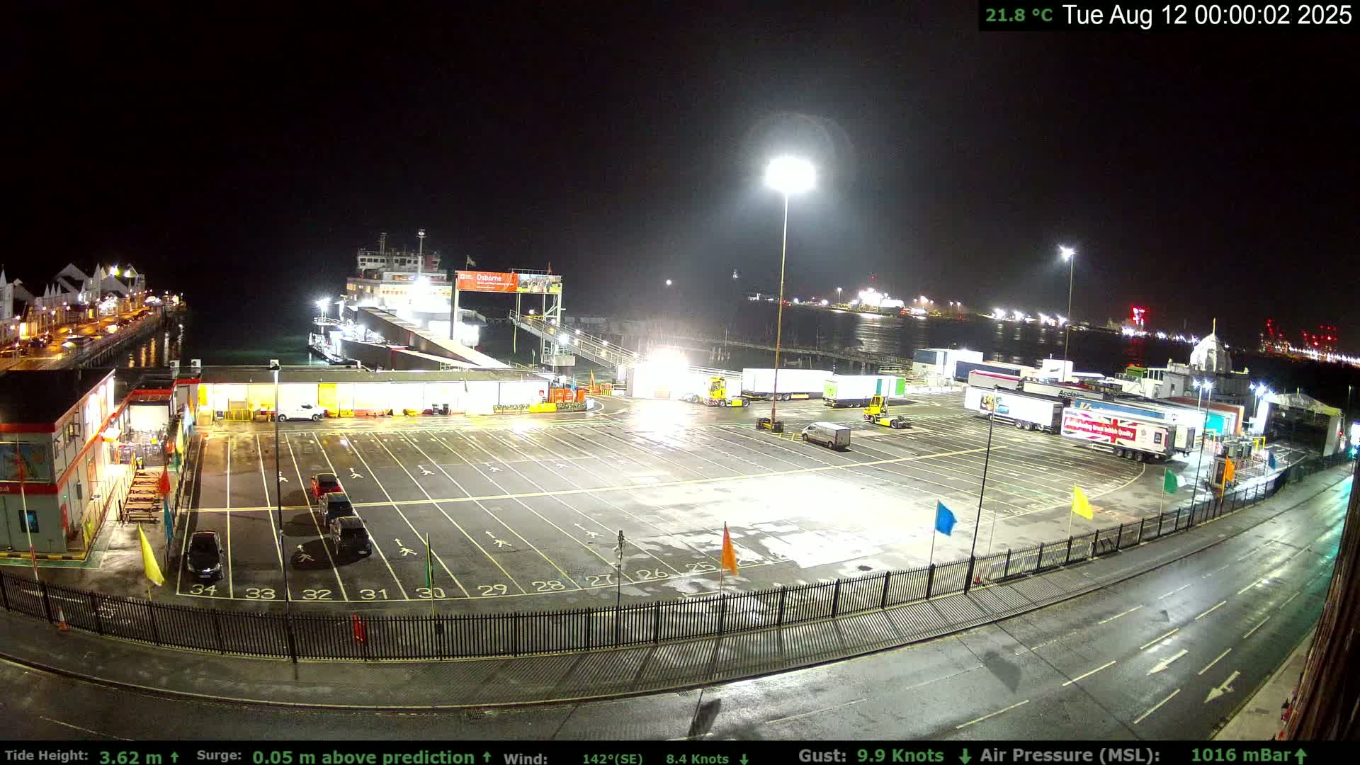 Southampton Vehicle Ferry Terminal Live Cam -  Southampton, Hampshire, South East, England, United Kingdom
