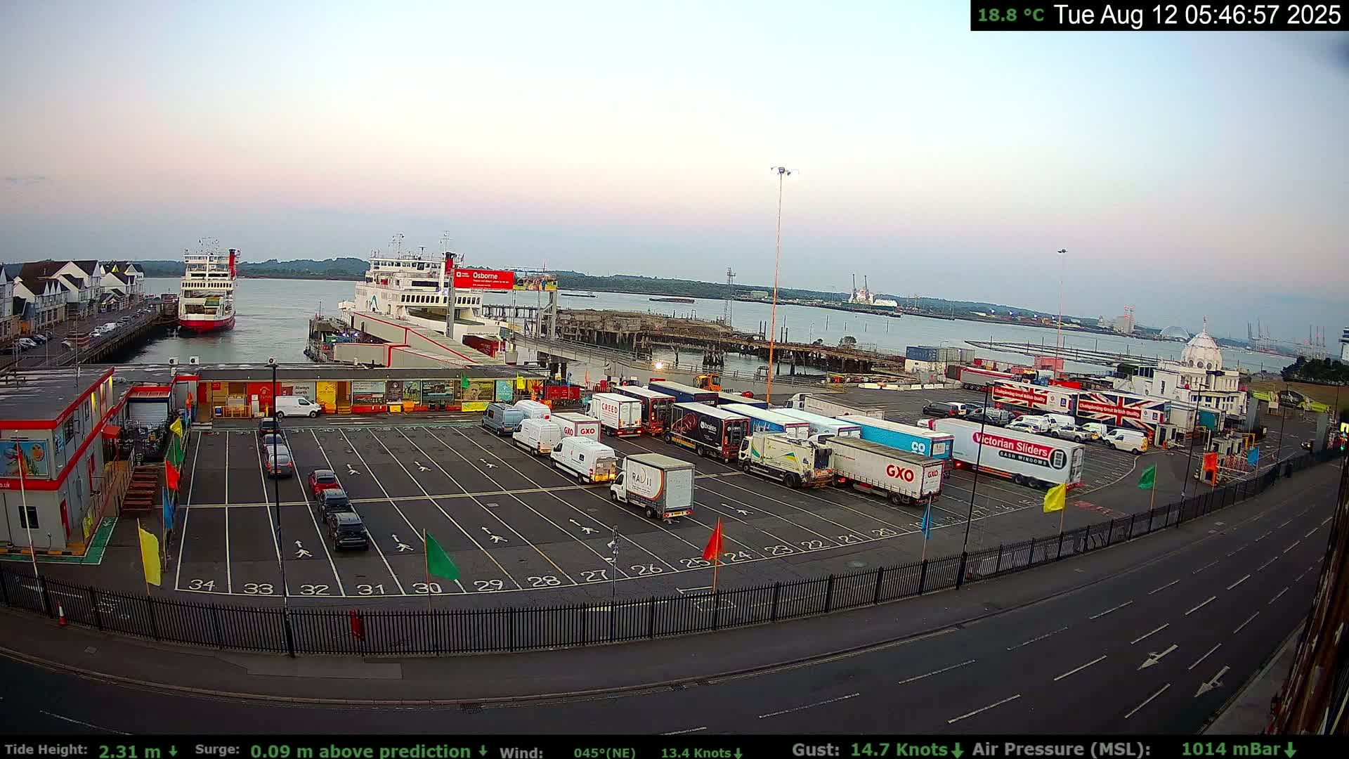 Southampton Vehicle Ferry Terminal Live Cam -  Southampton, Hampshire, South East, England, United Kingdom