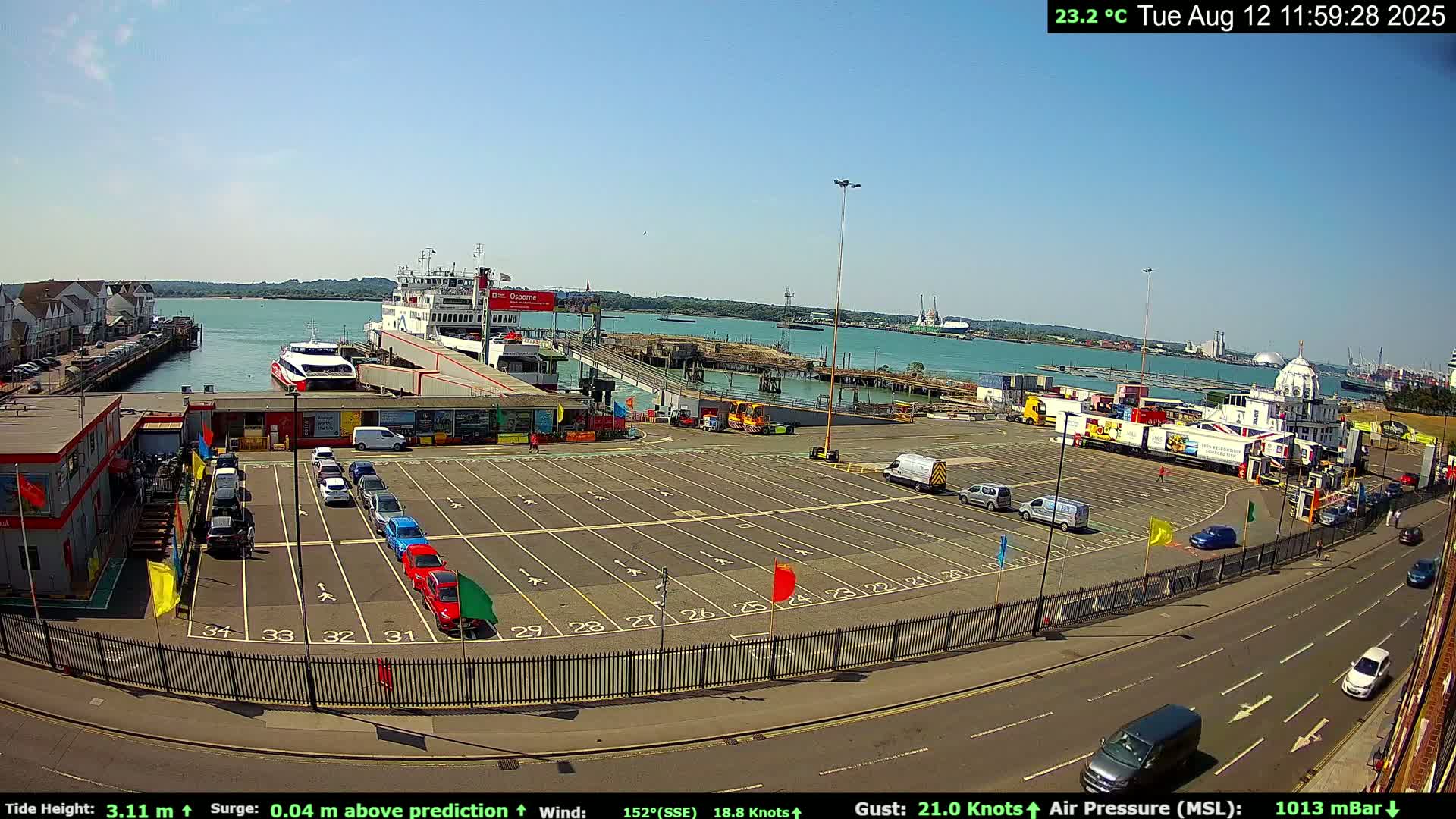 Southampton Vehicle Ferry Terminal Live Cam -  Southampton, Hampshire, South East, England, United Kingdom