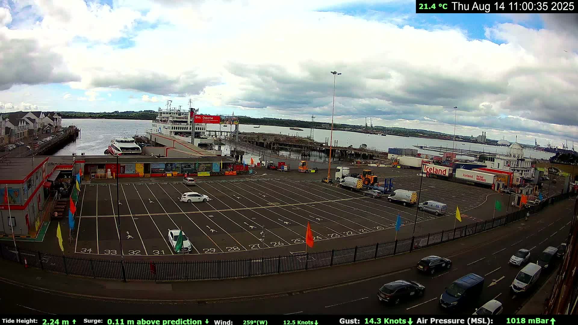 Southampton Vehicle Ferry Terminal Live Cam -  Southampton, Hampshire, South East, England, United Kingdom