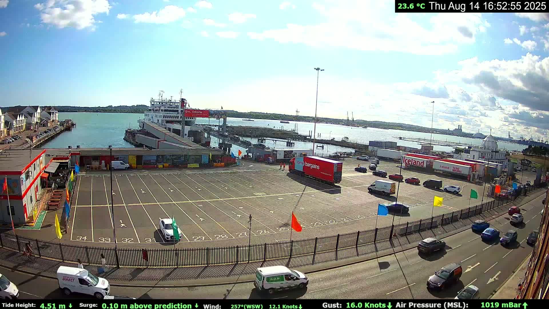 Southampton Vehicle Ferry Terminal Live Cam -  Southampton, Hampshire, South East, England, United Kingdom
