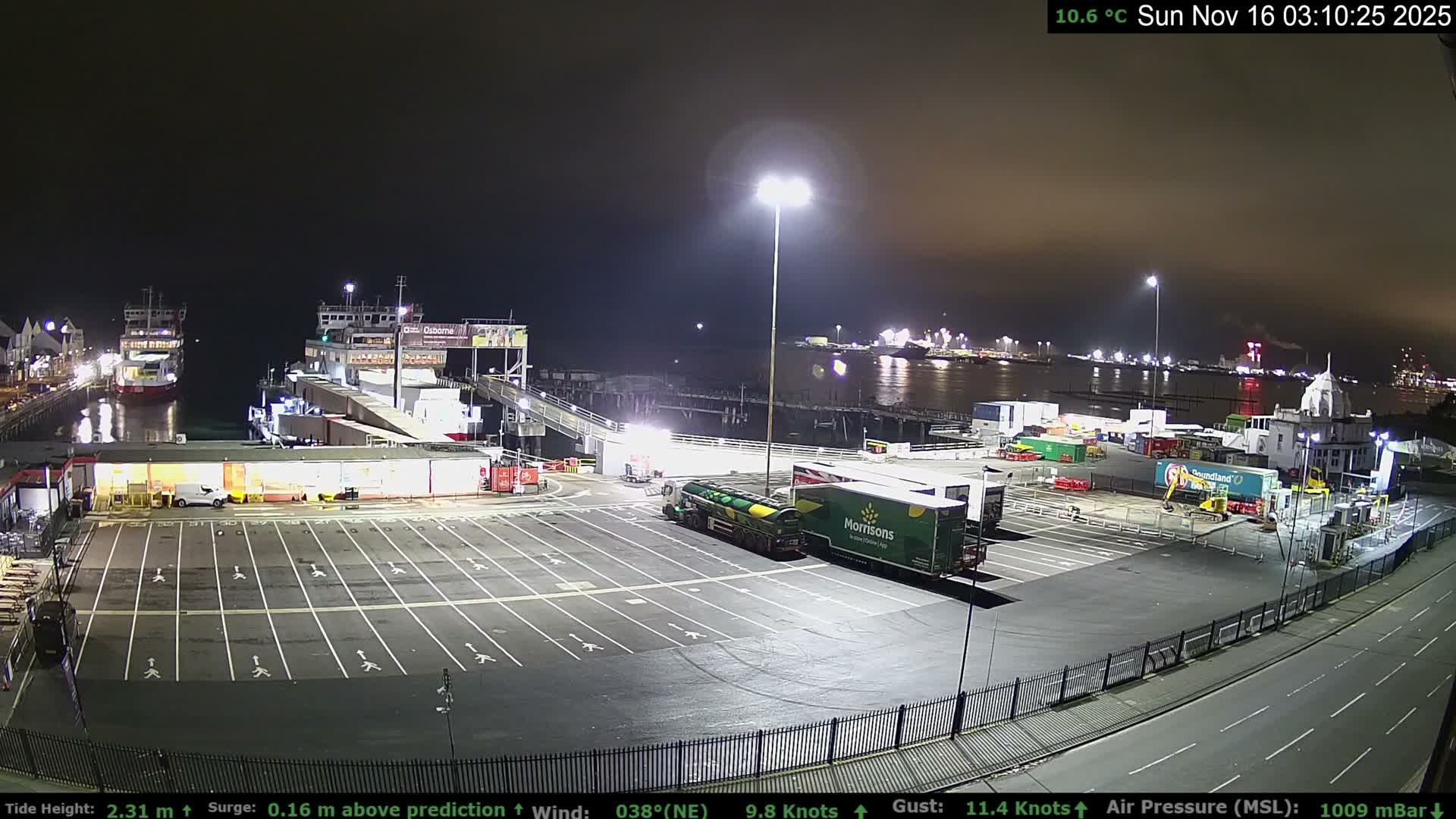 Southampton Vehicle Ferry Terminal Live Cam -  Southampton, Hampshire, South East, England, United Kingdom