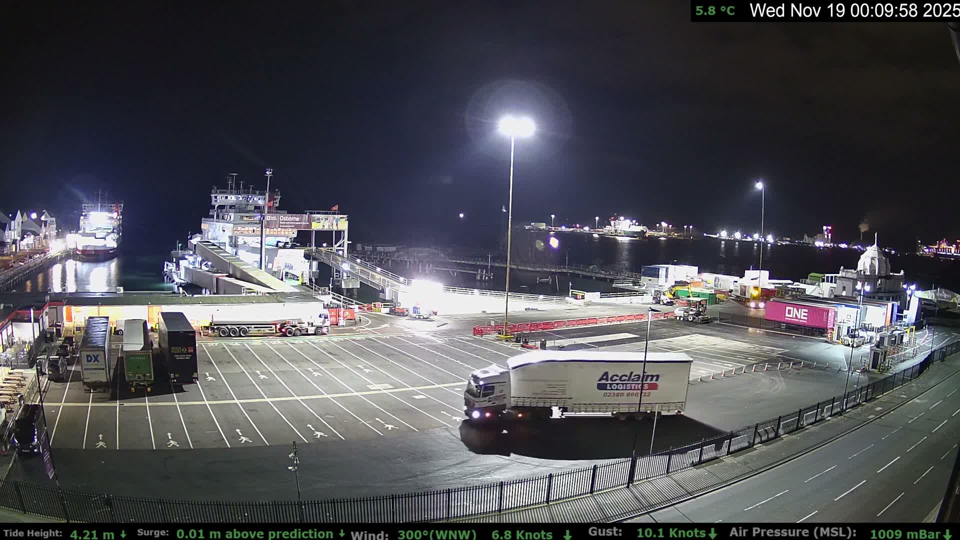 Southampton Vehicle Ferry Terminal Live Cam -  Southampton, Hampshire, South East, England, United Kingdom