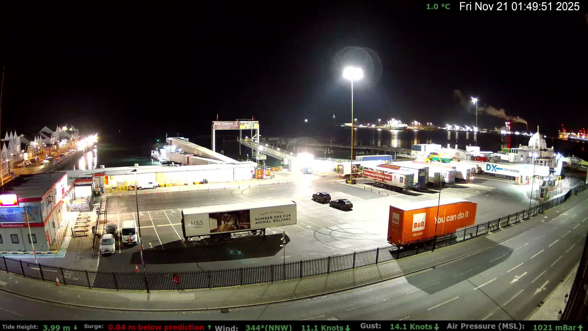 Southampton Vehicle Ferry Terminal Live Cam -  Southampton, Hampshire, South East, England, United Kingdom