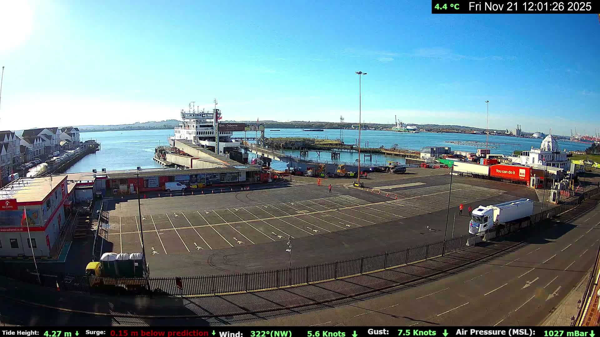 Southampton Vehicle Ferry Terminal Live Cam -  Southampton, Hampshire, South East, England, United Kingdom