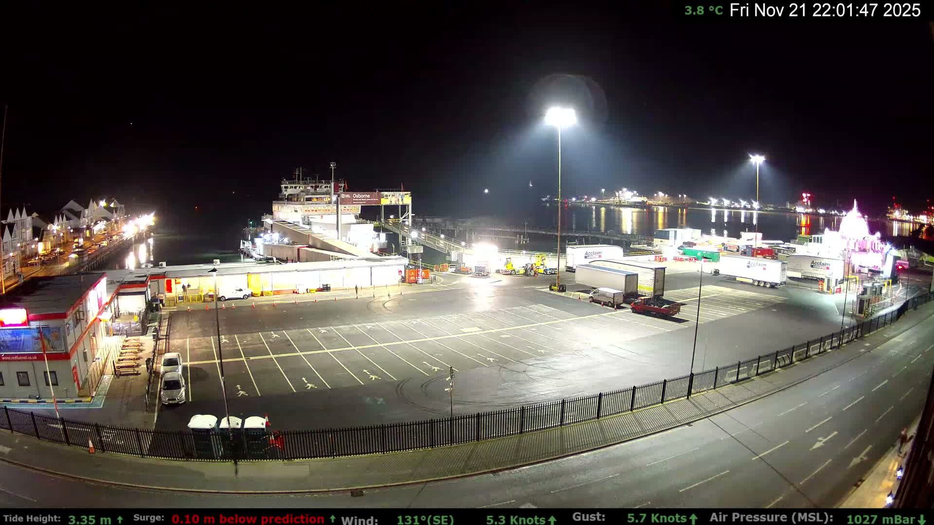 Southampton Vehicle Ferry Terminal Live Cam -  Southampton, Hampshire, South East, England, United Kingdom