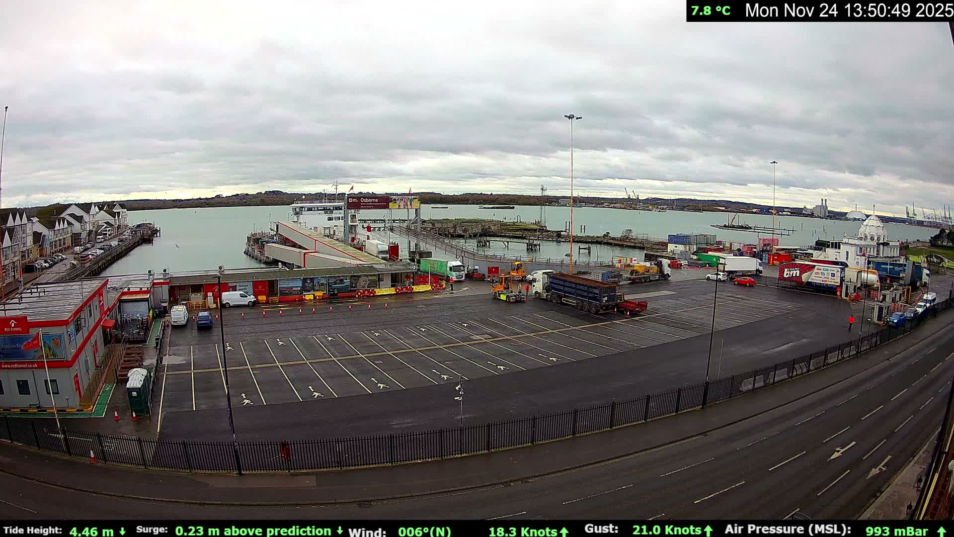 Southampton Vehicle Ferry Terminal Live Cam -  Southampton, Hampshire, South East, England, United Kingdom