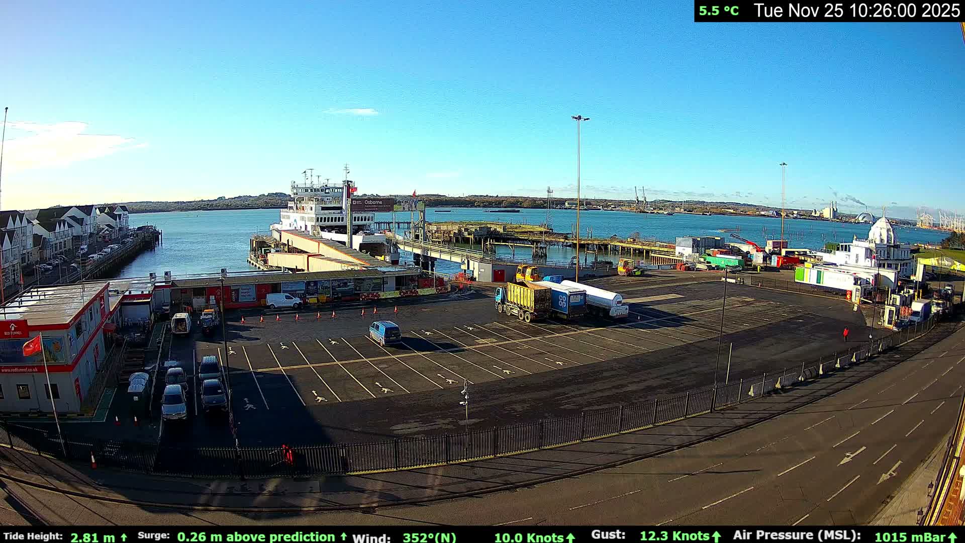 Southampton Vehicle Ferry Terminal Live Cam -  Southampton, Hampshire, South East, England, United Kingdom