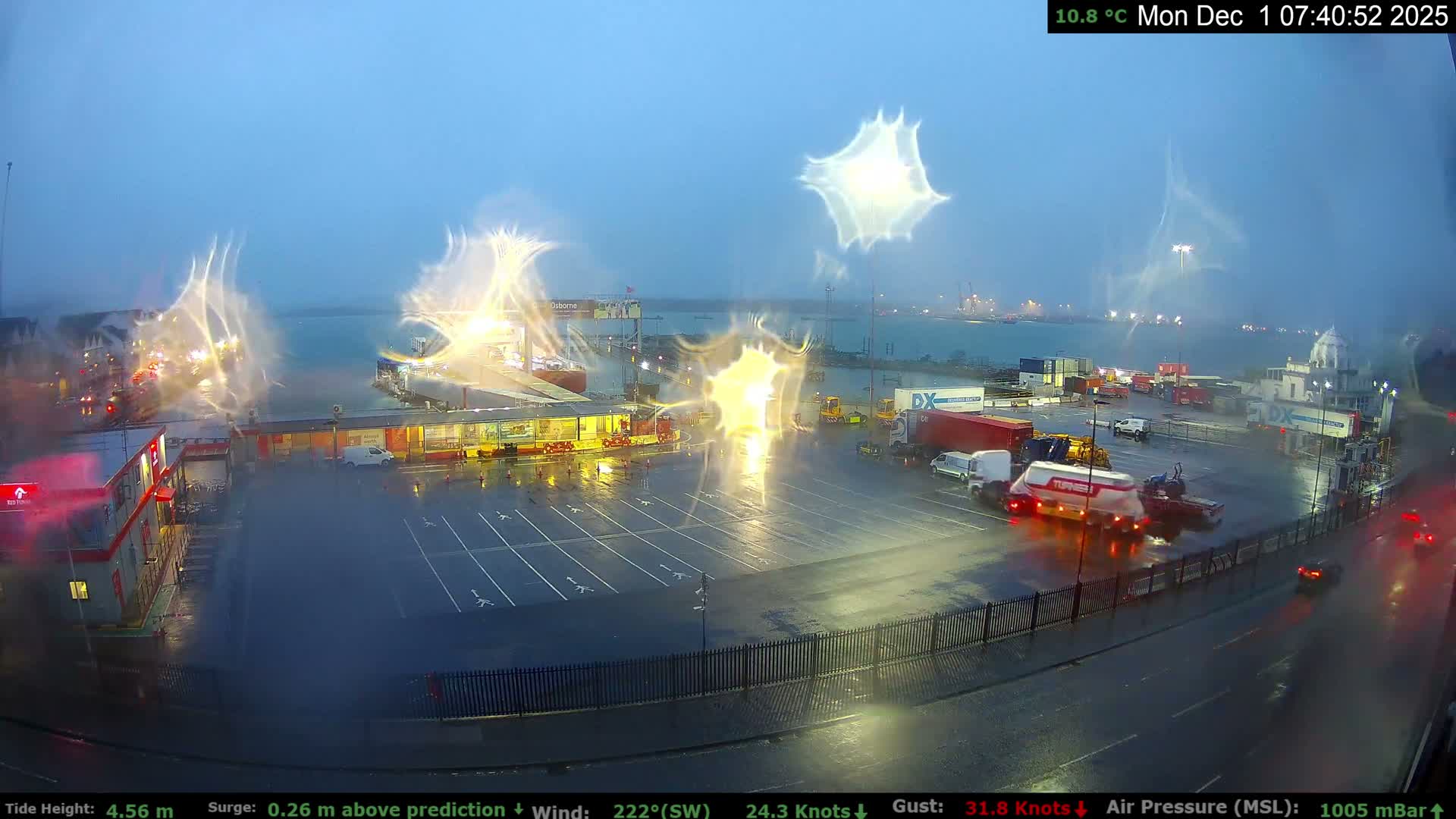 Southampton Vehicle Ferry Terminal Live Cam -  Southampton, Hampshire, South East, England, United Kingdom