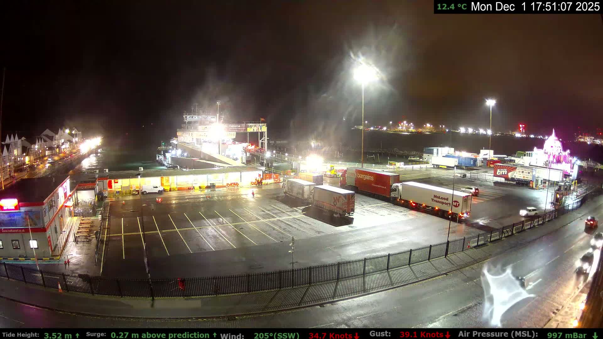 Southampton Vehicle Ferry Terminal Live Cam -  Southampton, Hampshire, South East, England, United Kingdom
