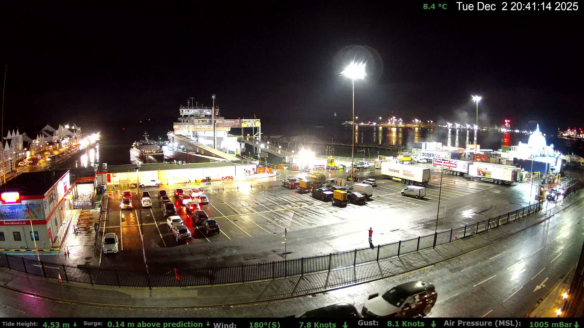 Southampton Vehicle Ferry Terminal Live Cam -  Southampton, Hampshire, South East, England, United Kingdom