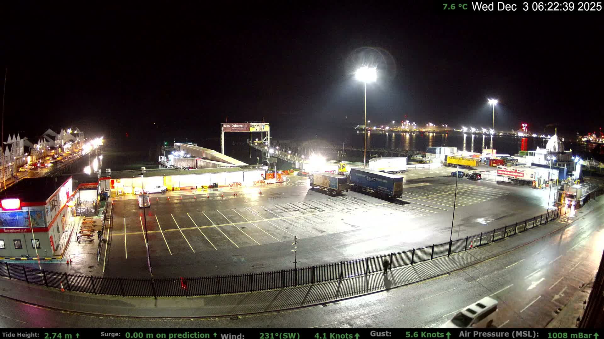 Southampton Vehicle Ferry Terminal Live Cam -  Southampton, Hampshire, South East, England, United Kingdom