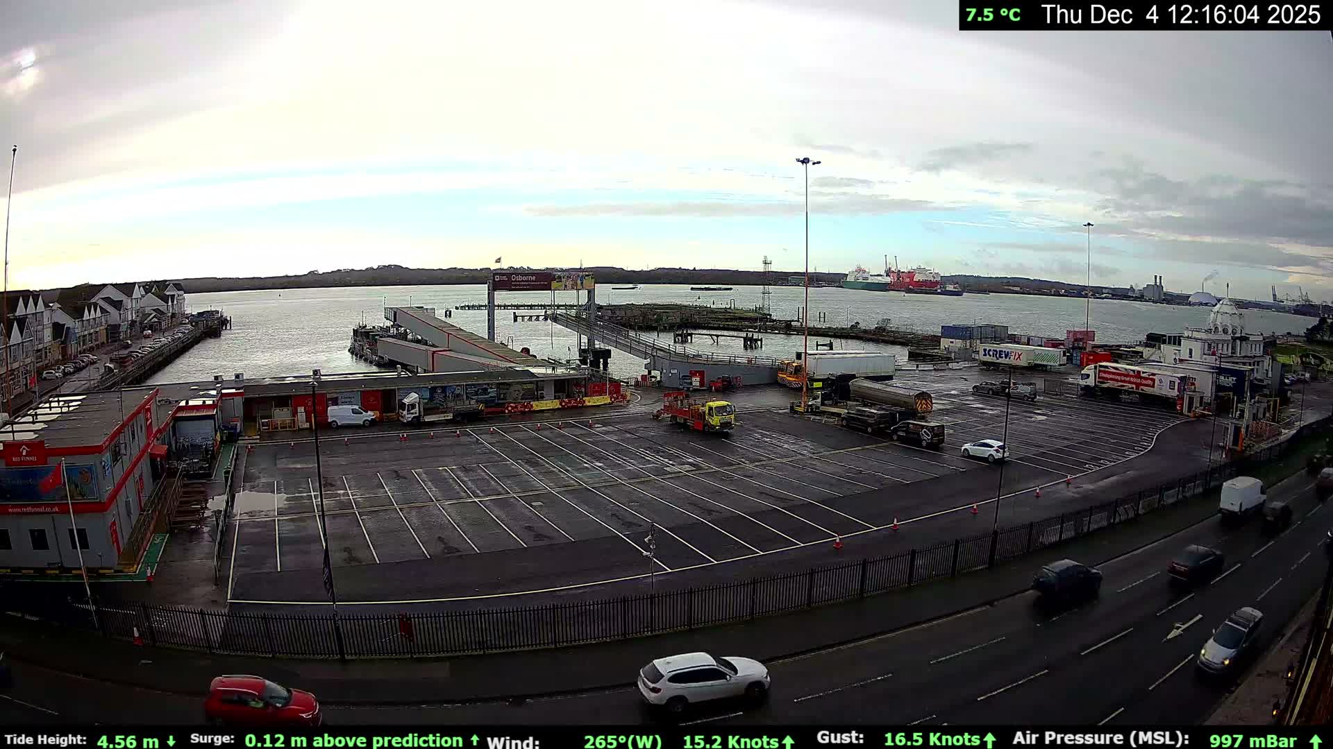 Southampton Vehicle Ferry Terminal Live Cam -  Southampton, Hampshire, South East, England, United Kingdom