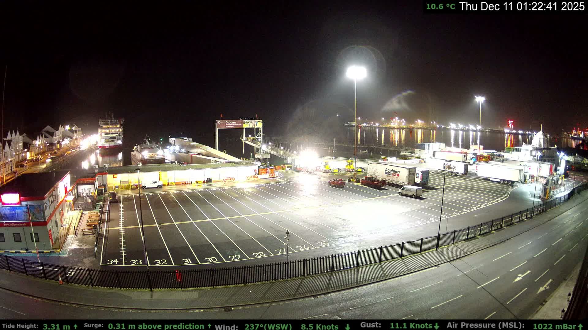 Southampton Vehicle Ferry Terminal Live Cam -  Southampton, Hampshire, South East, England, United Kingdom