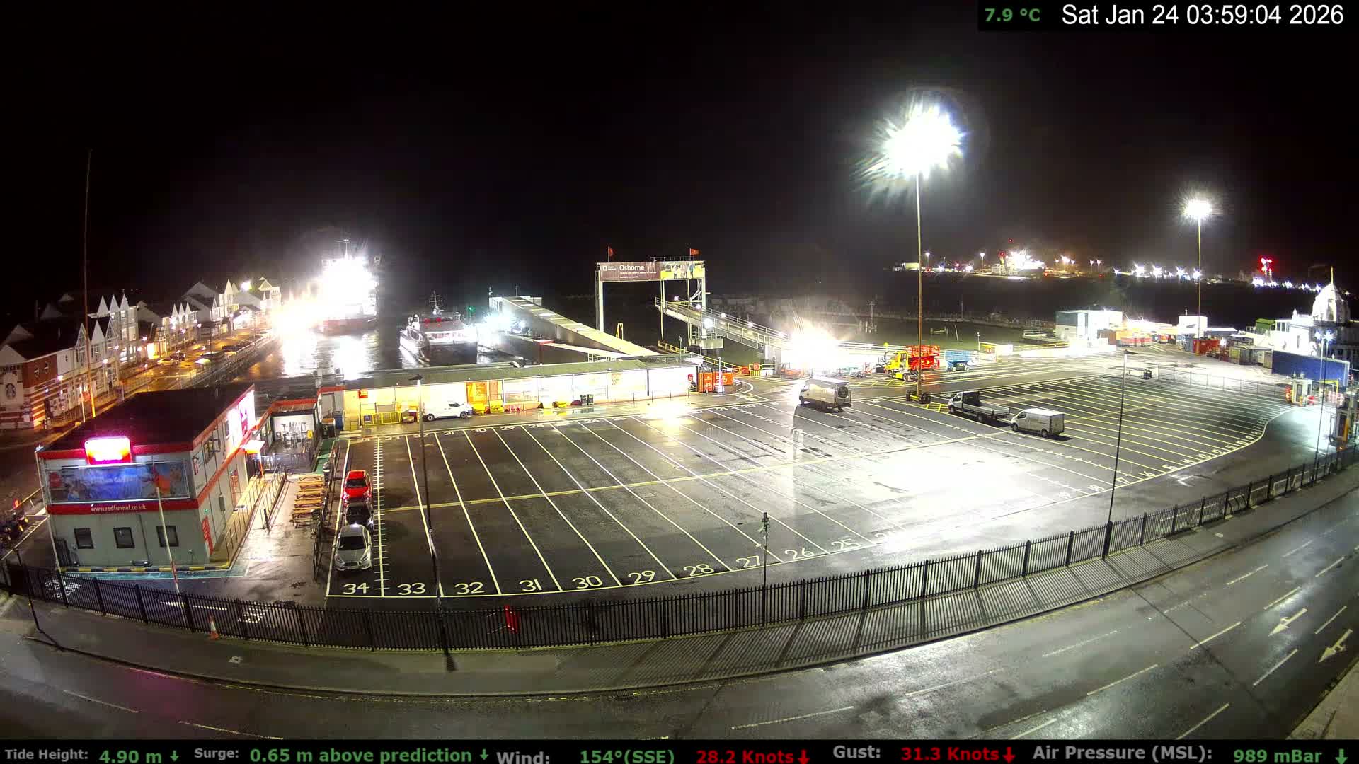Southampton Vehicle Ferry Terminal Live Cam -  Southampton, Hampshire, South East, England, United Kingdom
