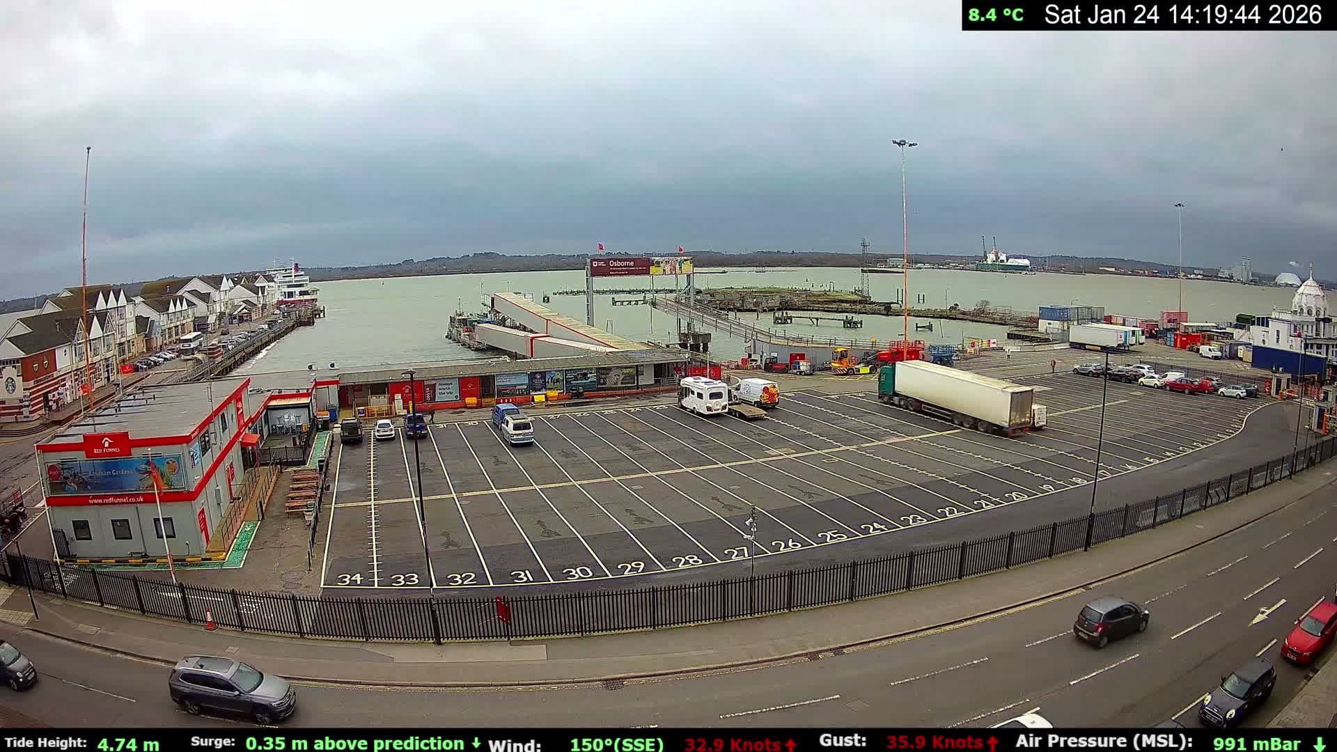 Southampton Vehicle Ferry Terminal Live Cam -  Southampton, Hampshire, South East, England, United Kingdom