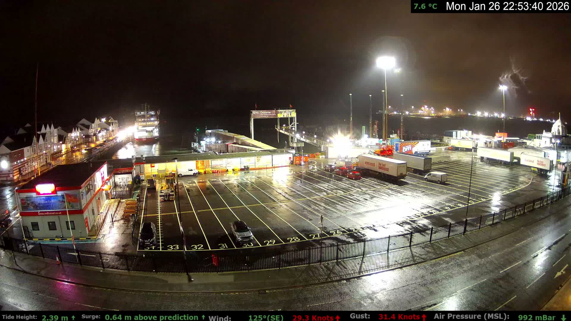 Southampton Vehicle Ferry Terminal Live Cam -  Southampton, Hampshire, South East, England, United Kingdom