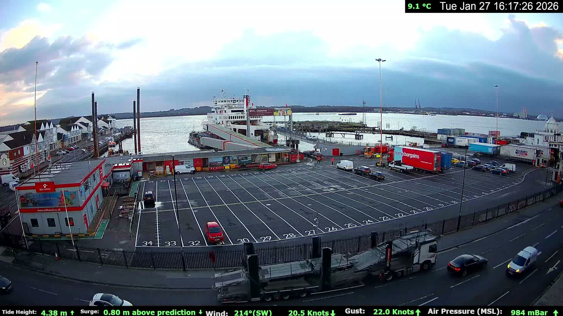 Southampton Vehicle Ferry Terminal Live Cam -  Southampton, Hampshire, South East, England, United Kingdom
