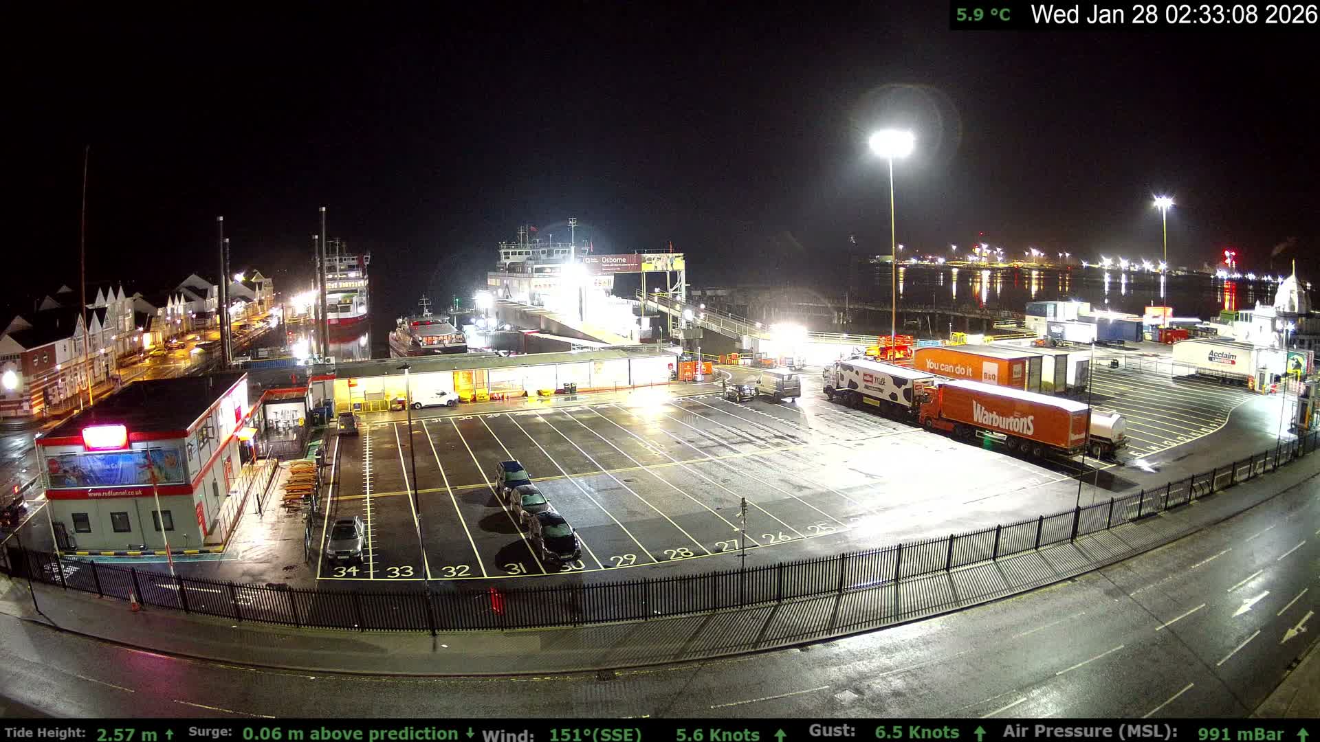 Southampton Vehicle Ferry Terminal Live Cam -  Southampton, Hampshire, South East, England, United Kingdom