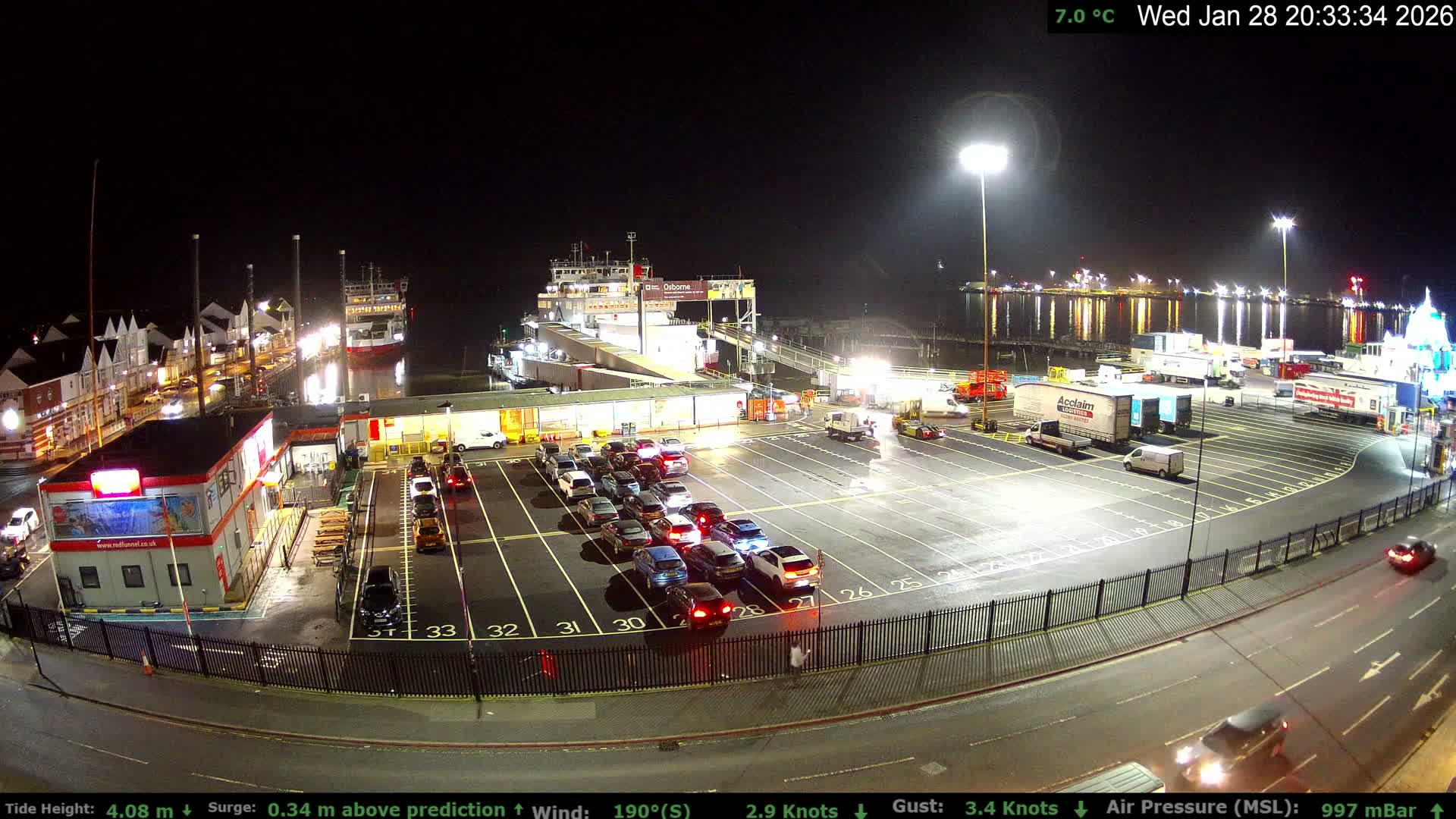 Southampton Vehicle Ferry Terminal Live Cam -  Southampton, Hampshire, South East, England, United Kingdom