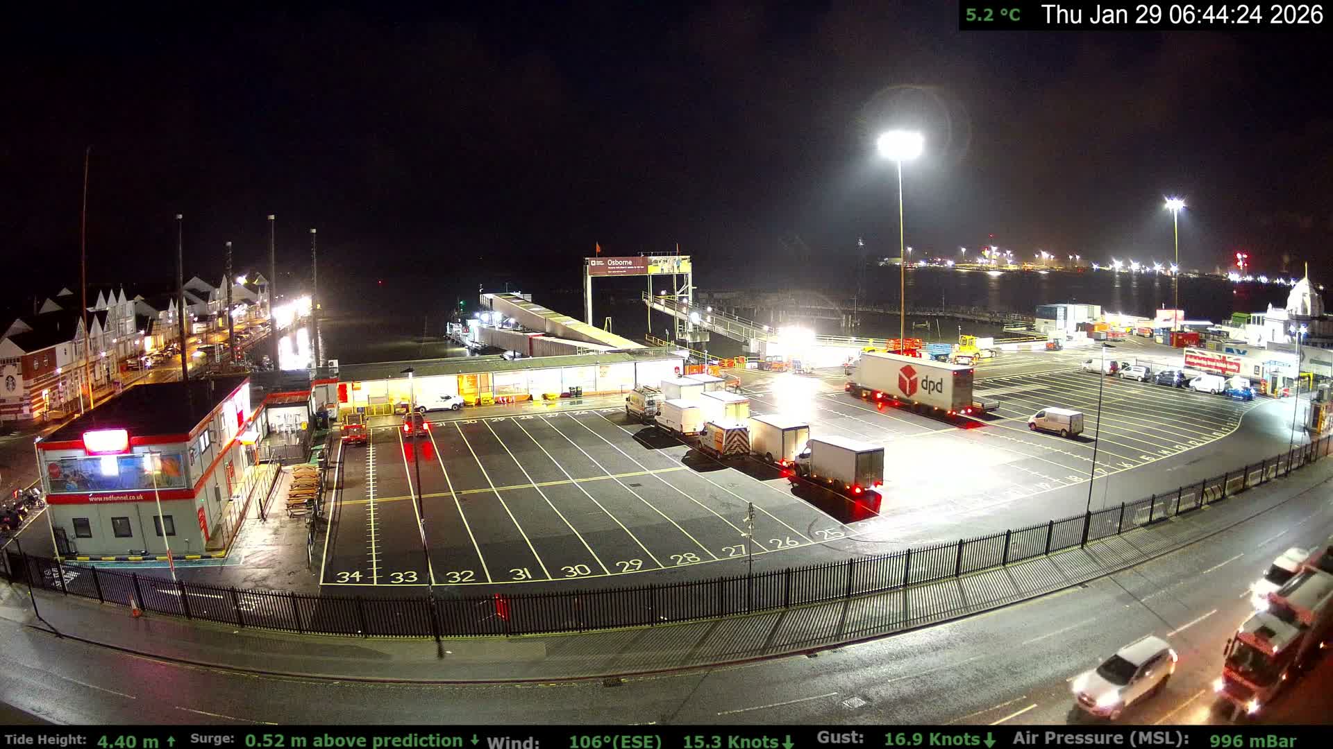 Southampton Vehicle Ferry Terminal Live Cam -  Southampton, Hampshire, South East, England, United Kingdom