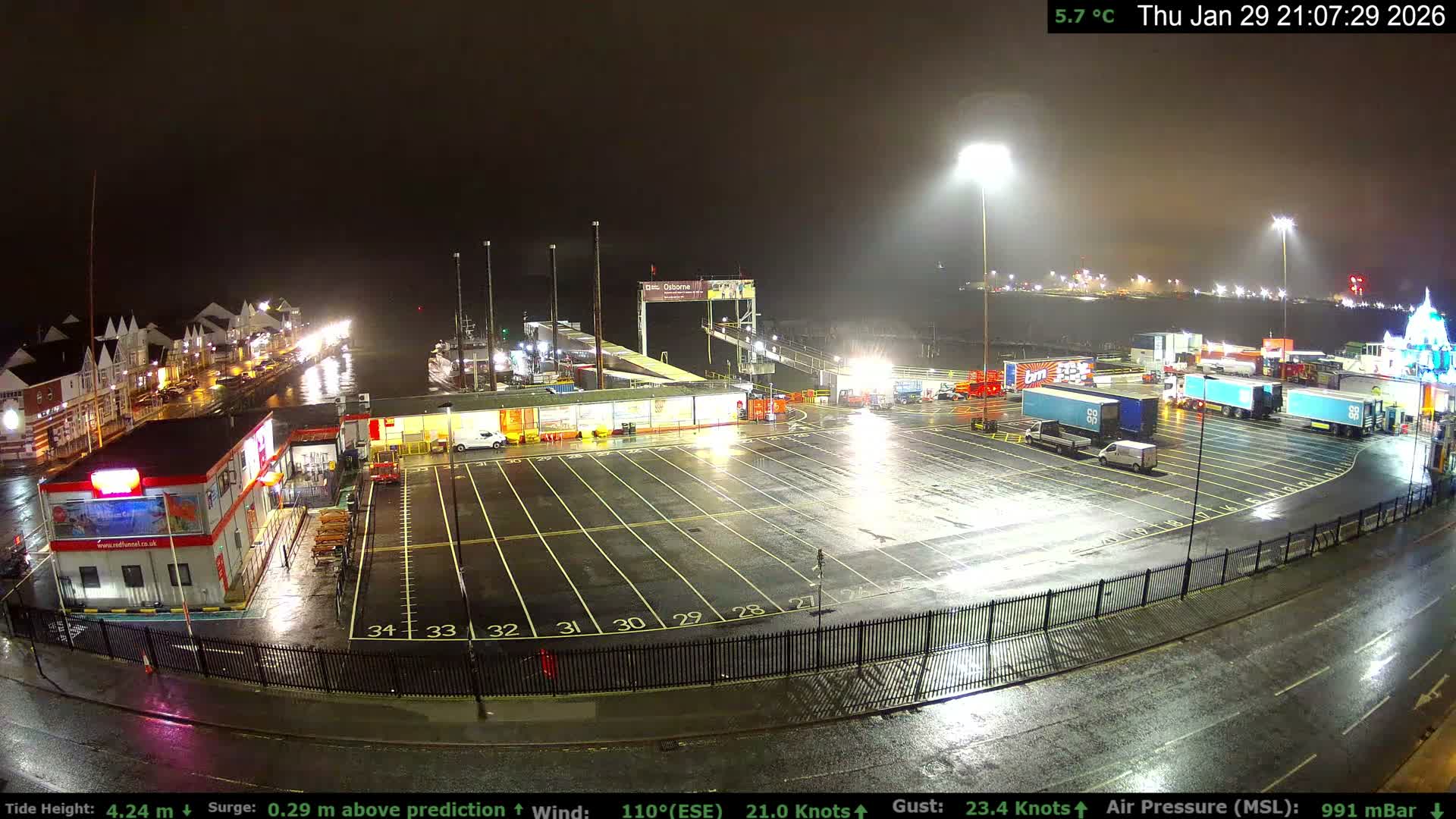 Southampton Vehicle Ferry Terminal Live Cam -  Southampton, Hampshire, South East, England, United Kingdom