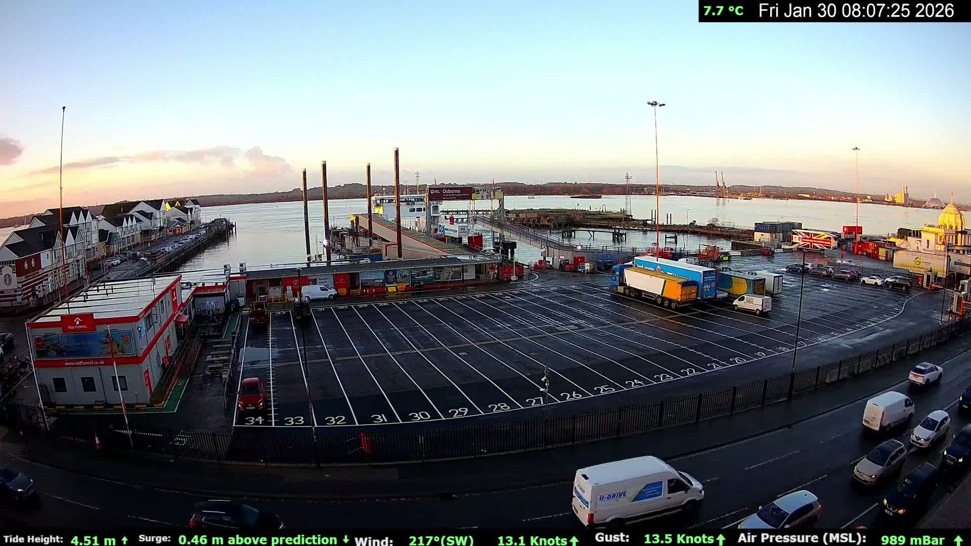 Southampton Vehicle Ferry Terminal Live Cam -  Southampton, Hampshire, South East, England, United Kingdom