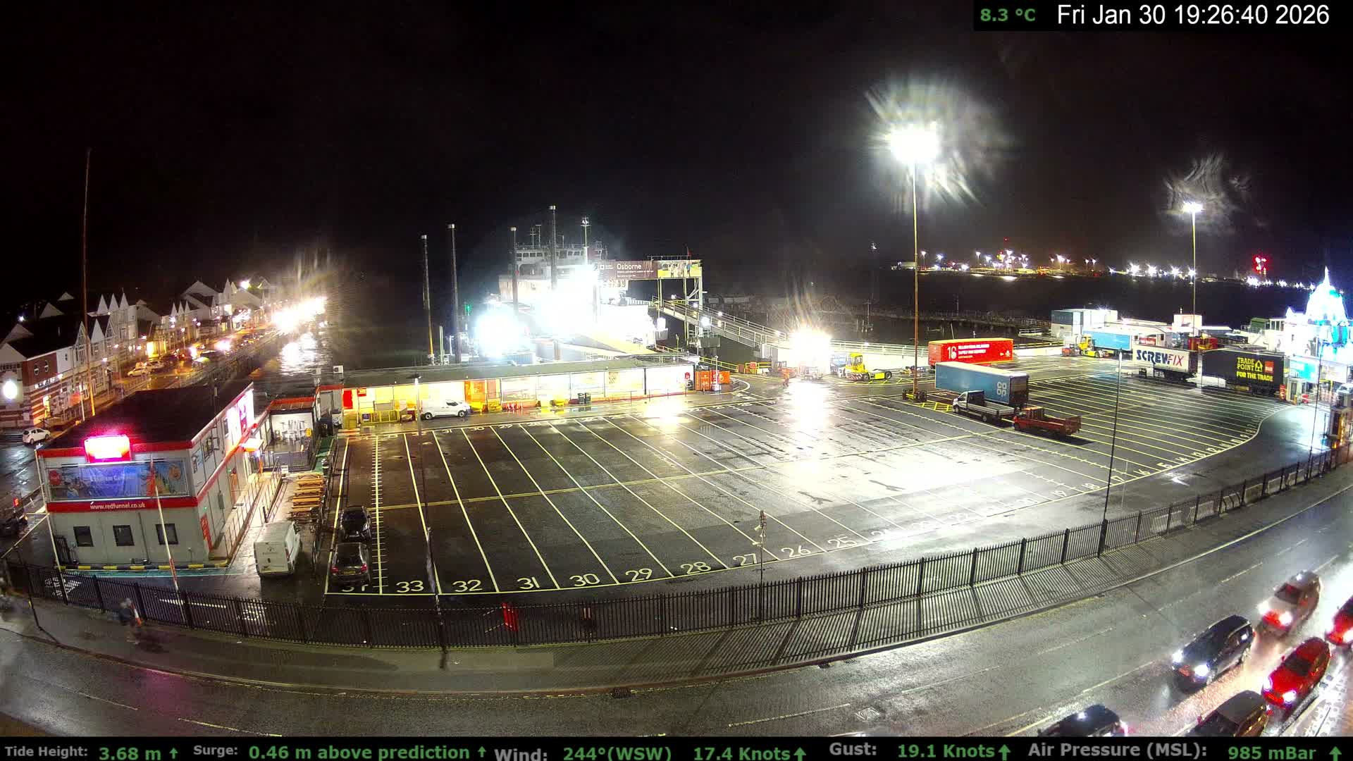 Southampton Vehicle Ferry Terminal Live Cam -  Southampton, Hampshire, South East, England, United Kingdom