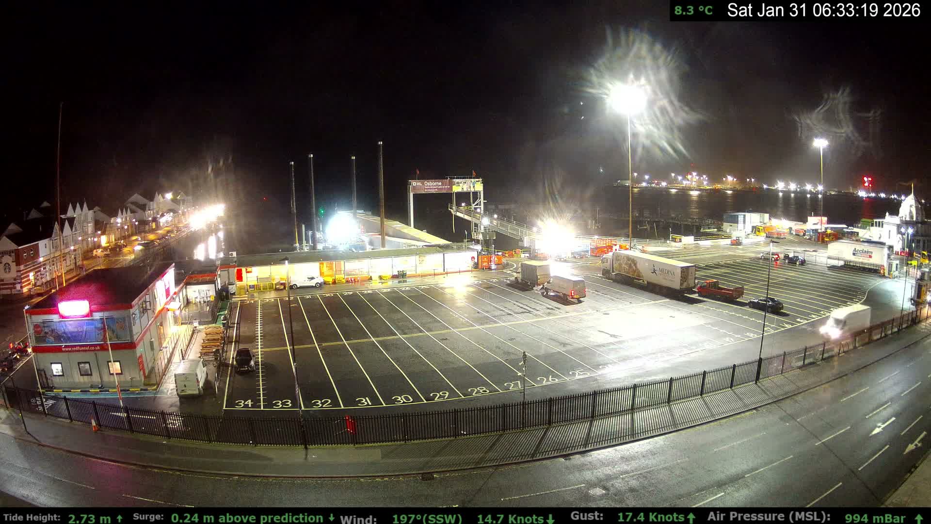 Southampton Vehicle Ferry Terminal Live Cam -  Southampton, Hampshire, South East, England, United Kingdom