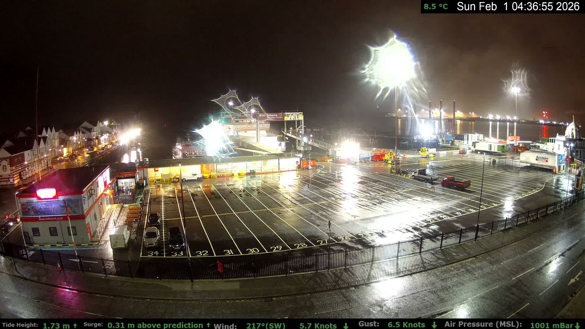 Southampton Vehicle Ferry Terminal Live Cam -  Southampton, Hampshire, South East, England, United Kingdom