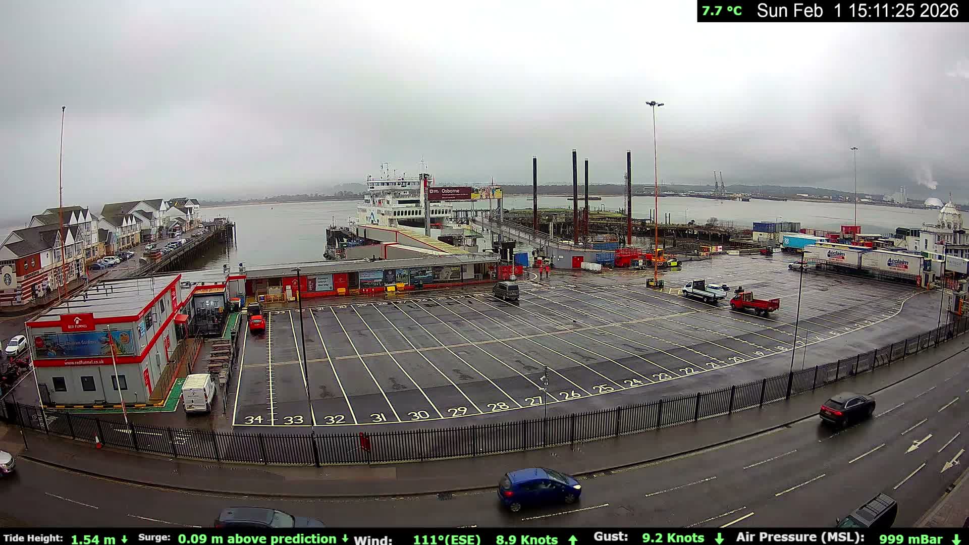 Southampton Vehicle Ferry Terminal Live Cam -  Southampton, Hampshire, South East, England, United Kingdom