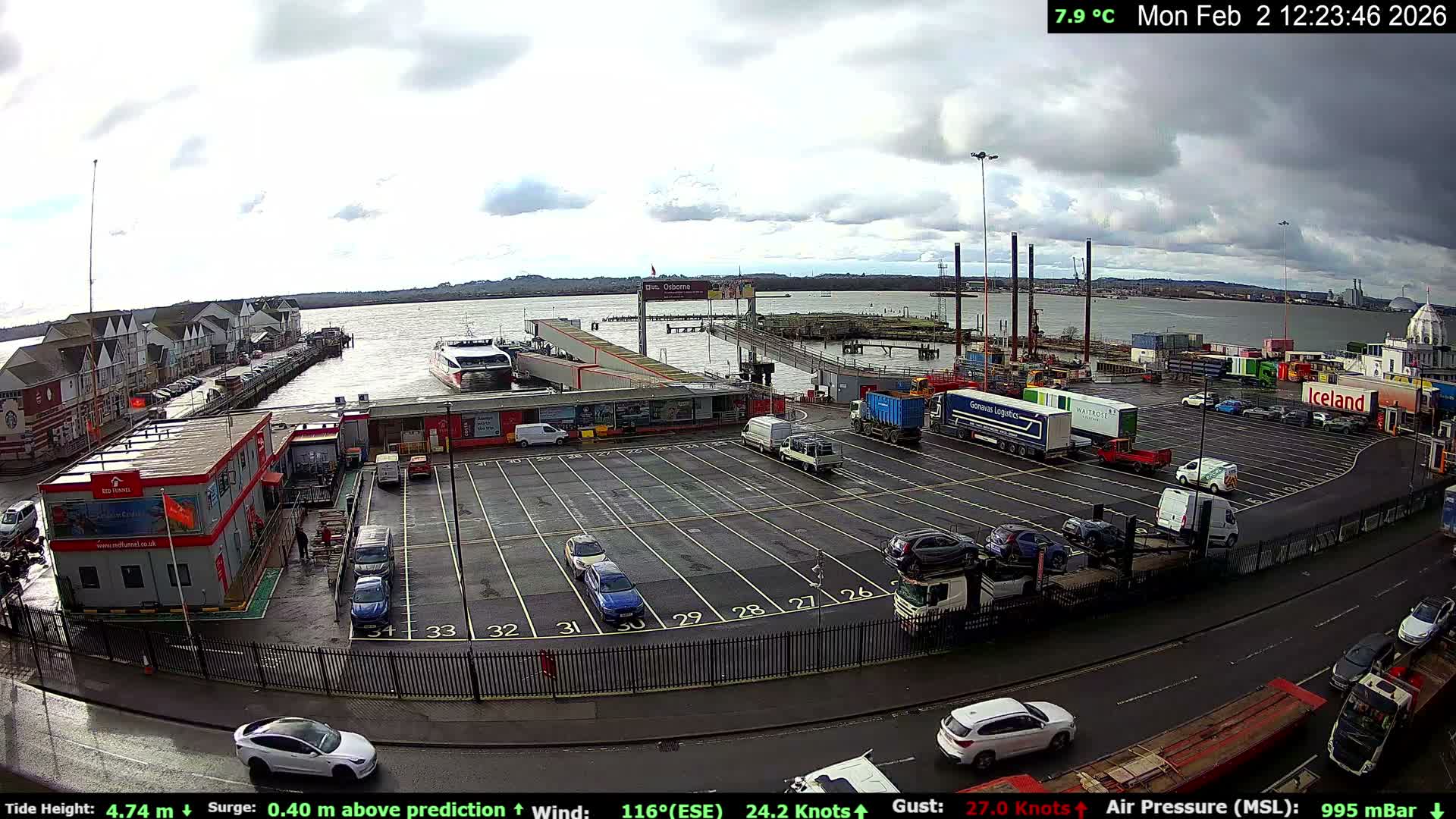 Southampton Vehicle Ferry Terminal Live Cam -  Southampton, Hampshire, South East, England, United Kingdom