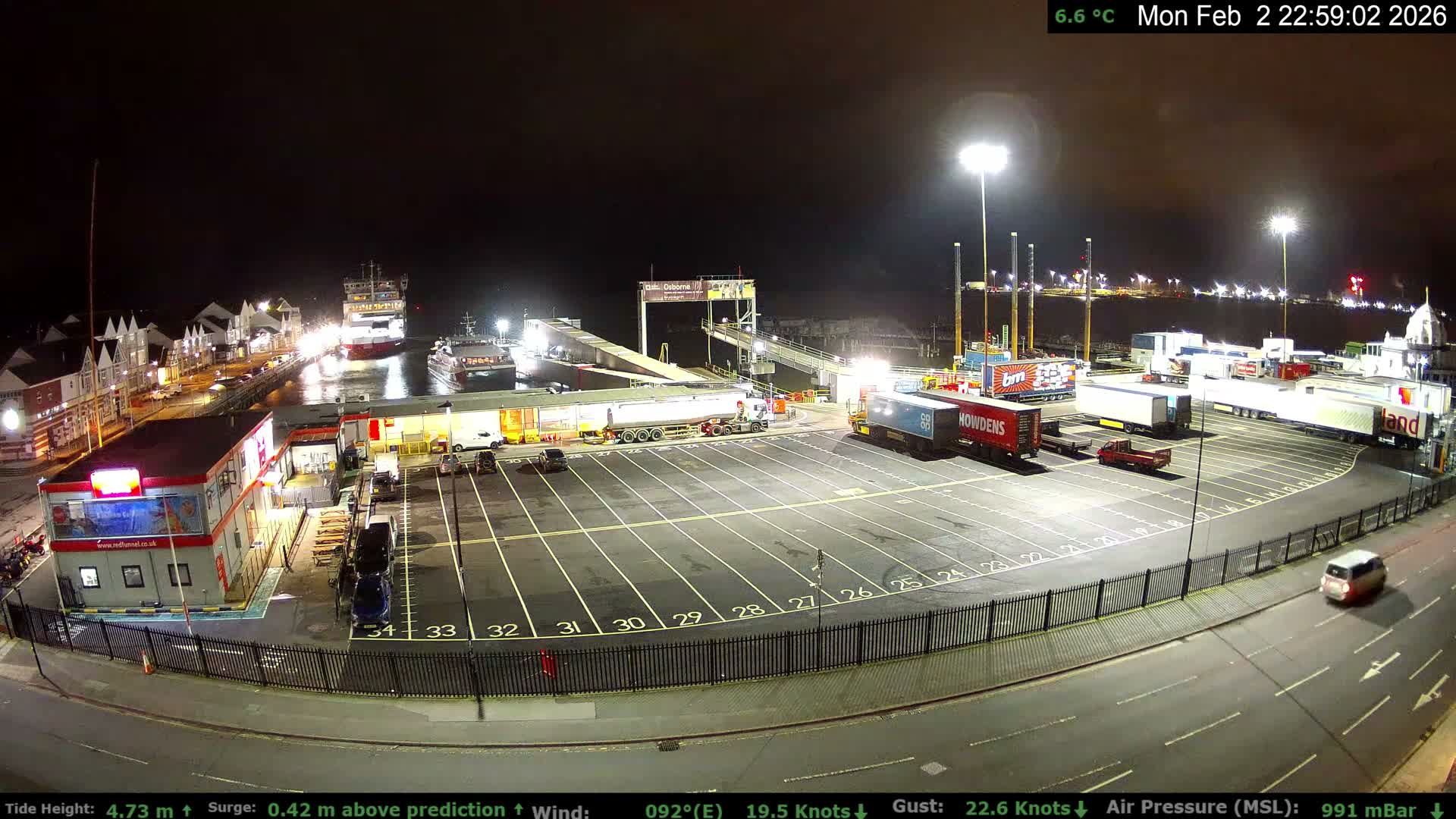 Southampton Vehicle Ferry Terminal Live Cam -  Southampton, Hampshire, South East, England, United Kingdom