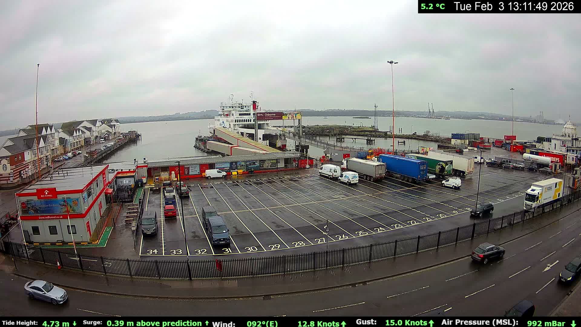 Southampton Vehicle Ferry Terminal Live Cam -  Southampton, Hampshire, South East, England, United Kingdom