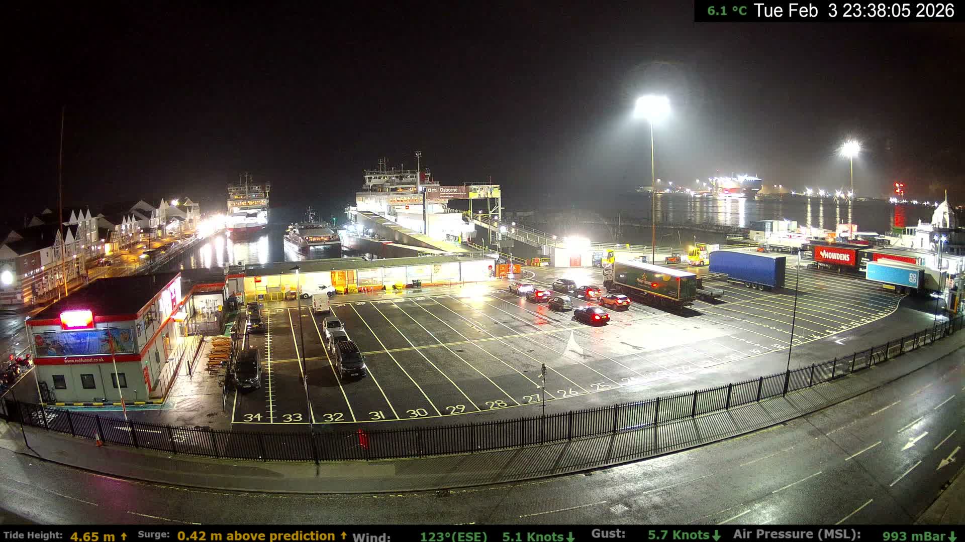 Southampton Vehicle Ferry Terminal Live Cam -  Southampton, Hampshire, South East, England, United Kingdom