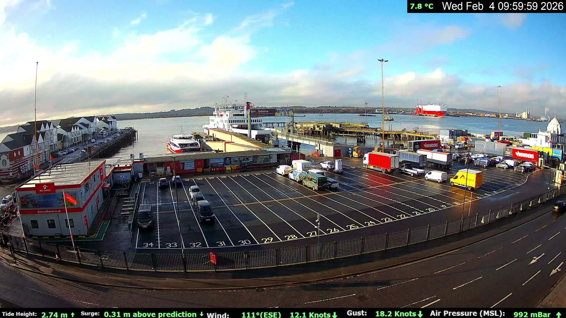 Southampton Vehicle Ferry Terminal Live Cam -  Southampton, Hampshire, South East, England, United Kingdom