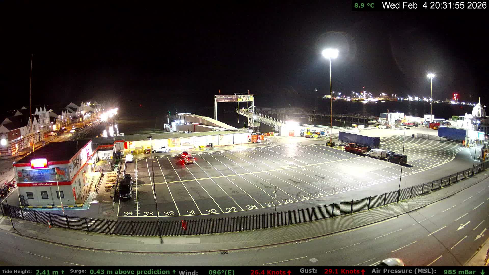 Southampton Vehicle Ferry Terminal Live Cam -  Southampton, Hampshire, South East, England, United Kingdom