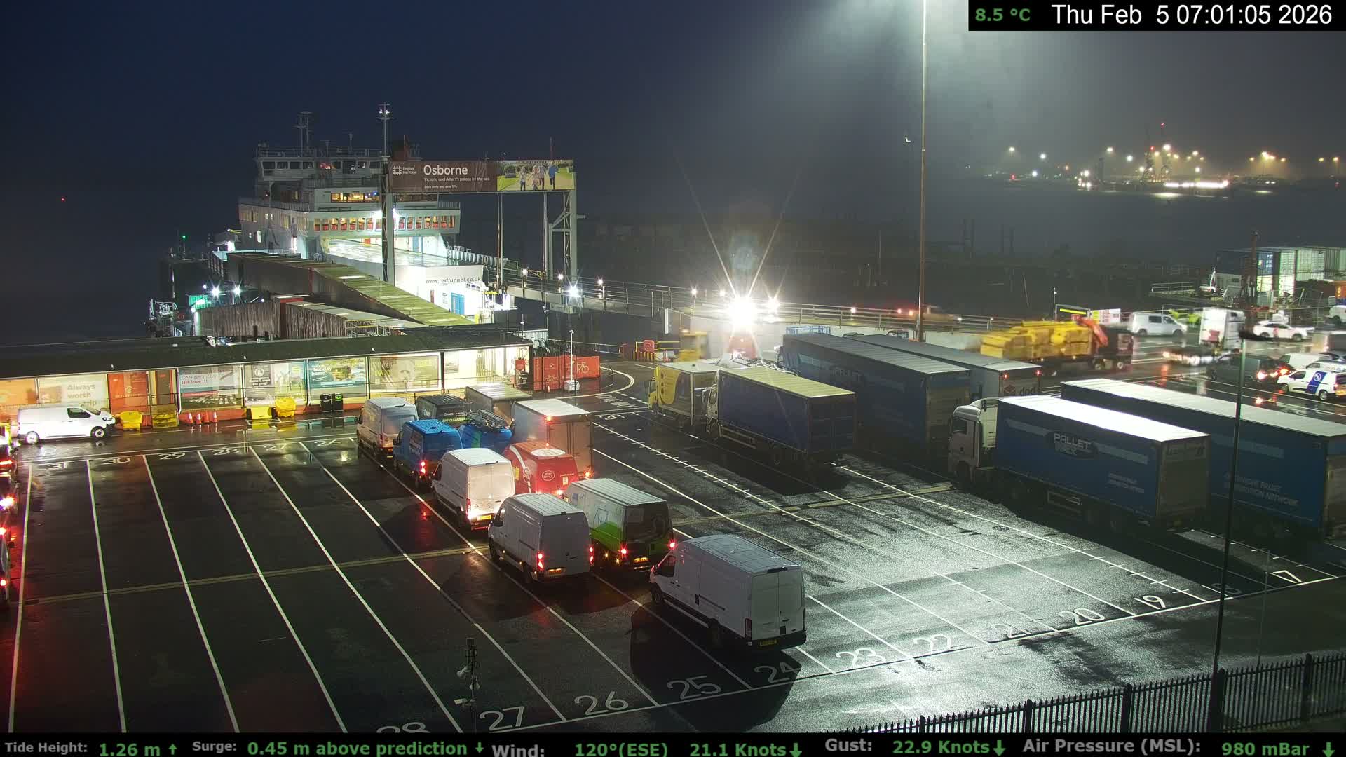 Southampton Vehicle Ferry Terminal Live Cam -  Southampton, Hampshire, South East, England, United Kingdom