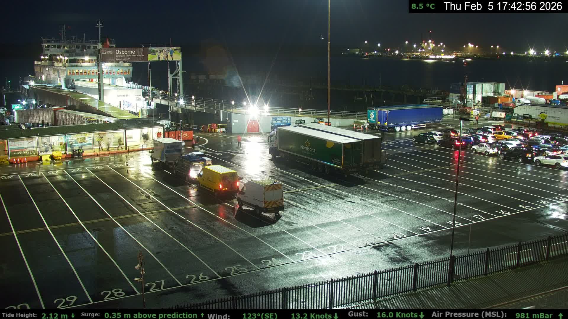 Southampton Vehicle Ferry Terminal Live Cam -  Southampton, Hampshire, South East, England, United Kingdom