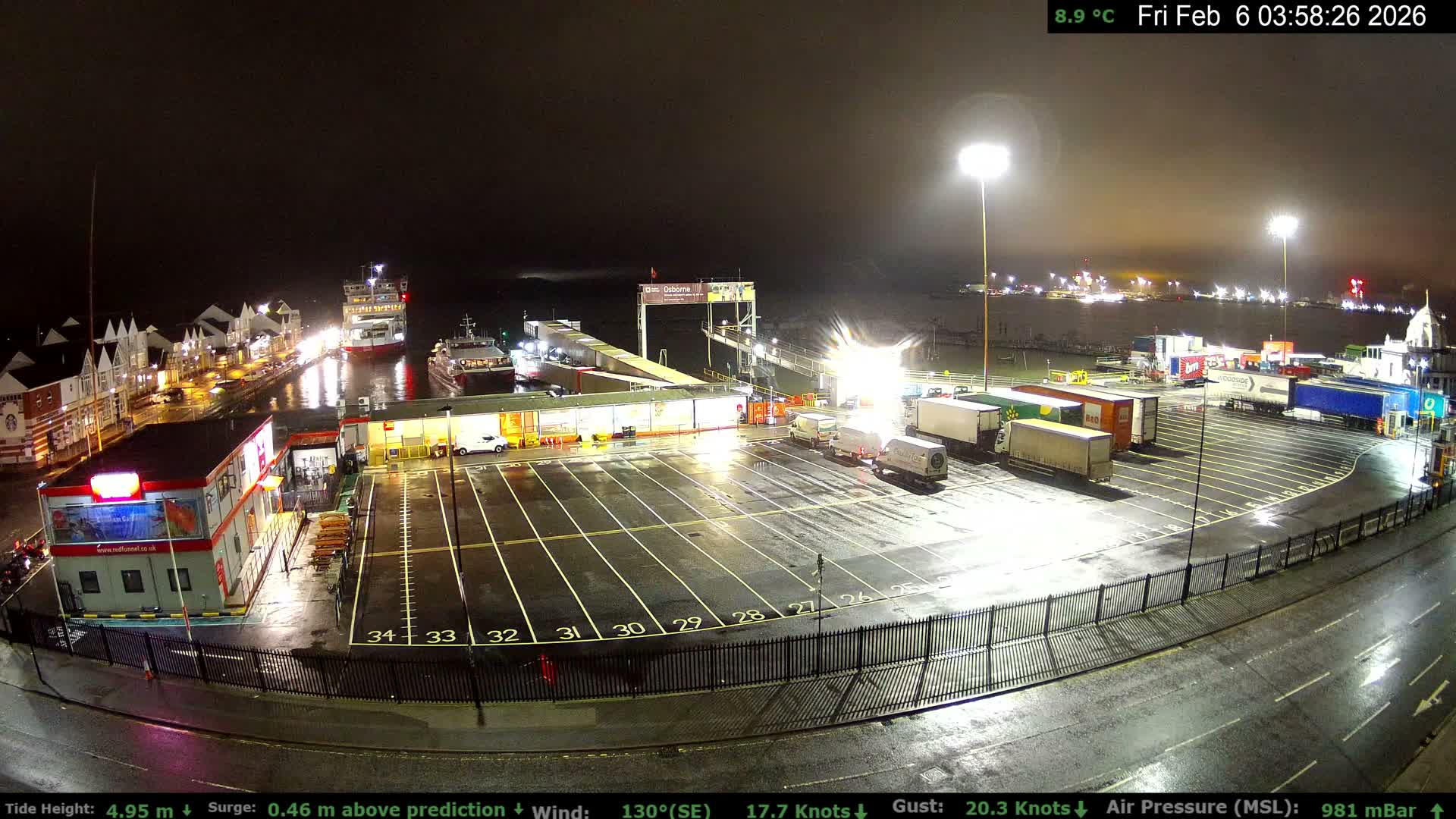 Southampton Vehicle Ferry Terminal Live Cam -  Southampton, Hampshire, South East, England, United Kingdom