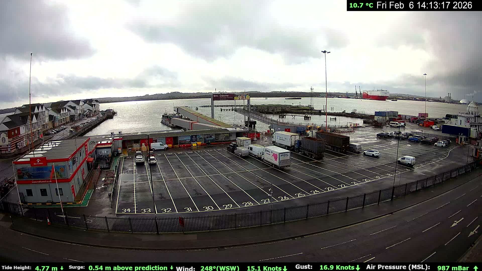 Southampton Vehicle Ferry Terminal Live Cam -  Southampton, Hampshire, South East, England, United Kingdom