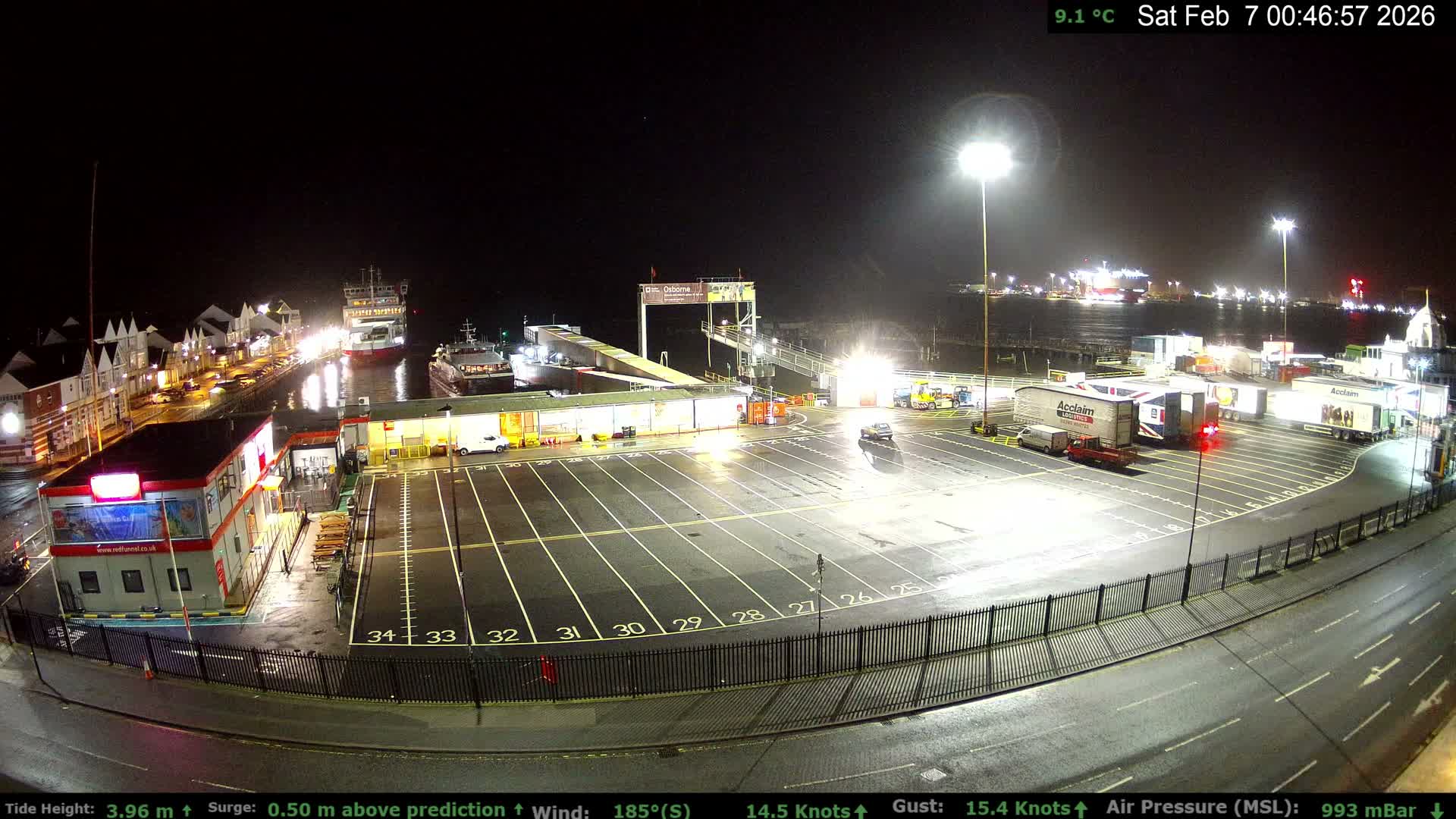Southampton Vehicle Ferry Terminal Live Cam -  Southampton, Hampshire, South East, England, United Kingdom