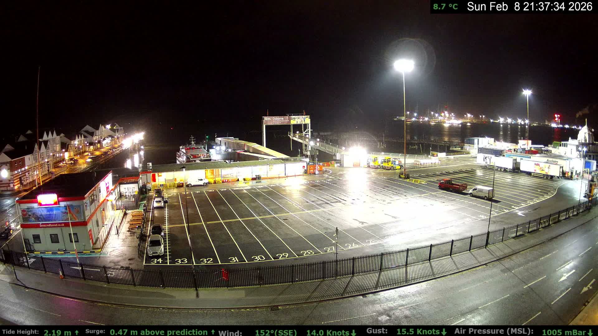 Southampton Vehicle Ferry Terminal Live Cam -  Southampton, Hampshire, South East, England, United Kingdom