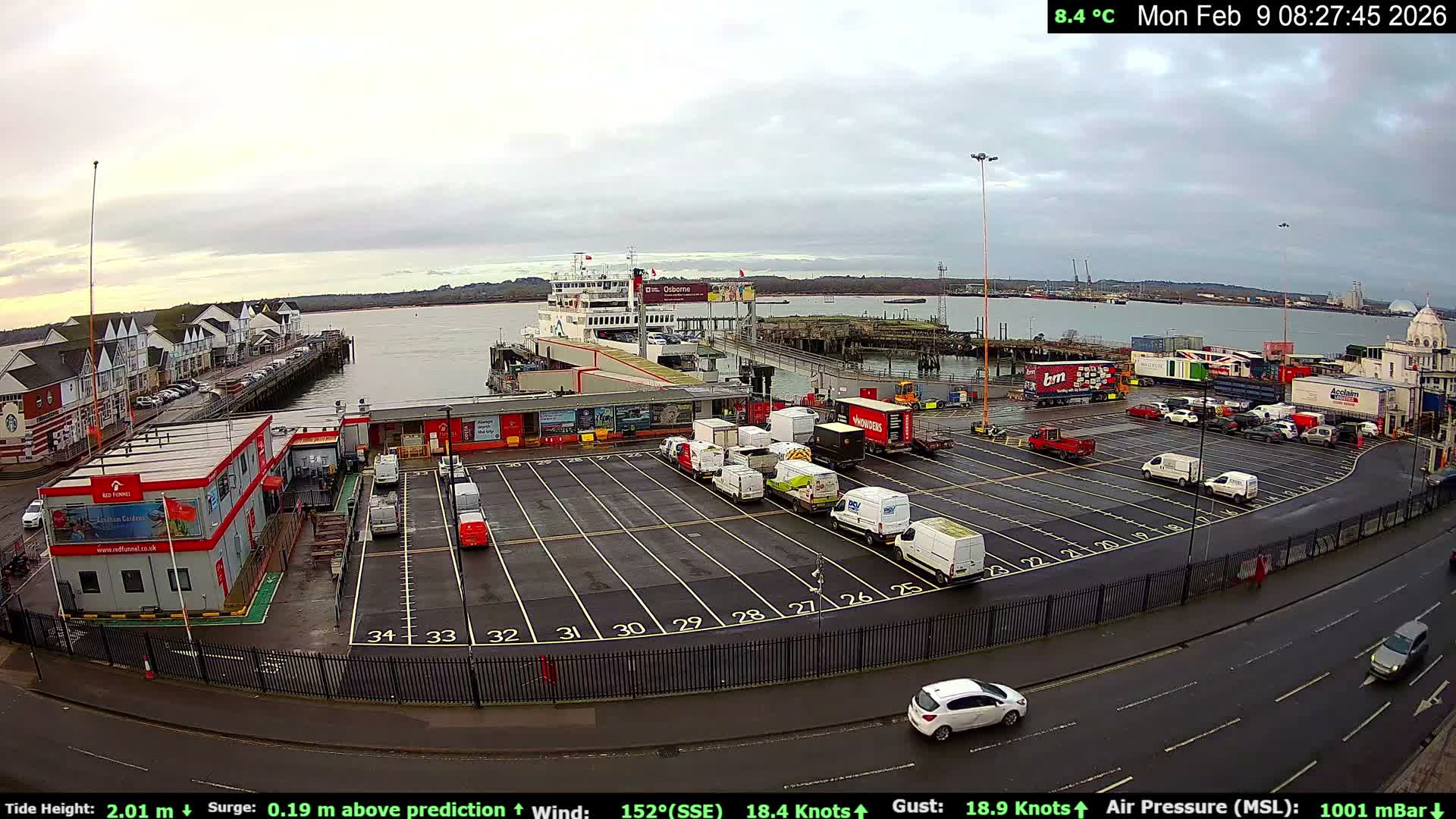 Southampton Vehicle Ferry Terminal Live Cam -  Southampton, Hampshire, South East, England, United Kingdom