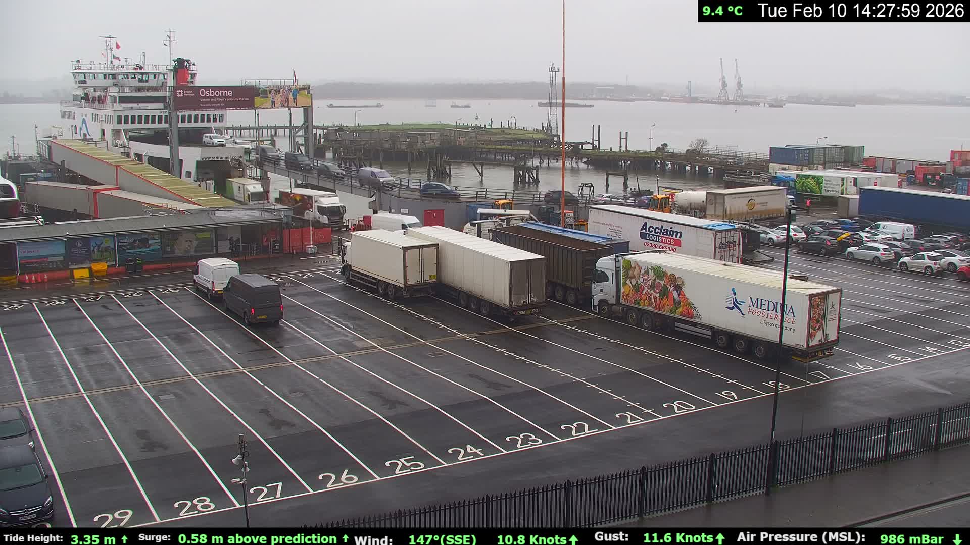 Southampton Vehicle Ferry Terminal Live Cam -  Southampton, Hampshire, South East, England, United Kingdom