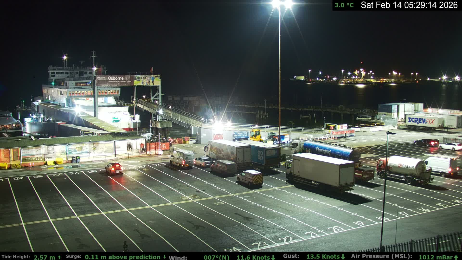 Southampton Vehicle Ferry Terminal Live Cam -  Southampton, Hampshire, South East, England, United Kingdom