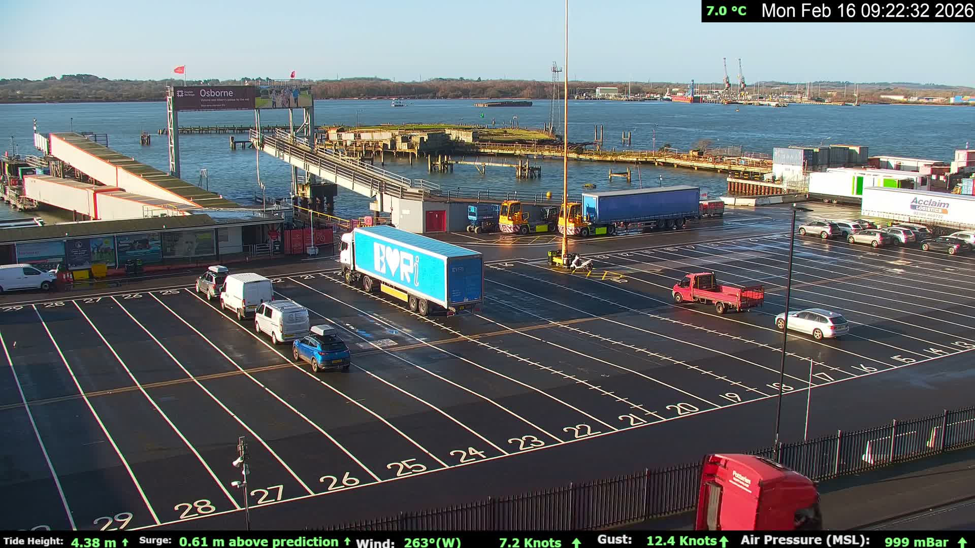 Southampton Vehicle Ferry Terminal Live Cam -  Southampton, Hampshire, South East, England, United Kingdom