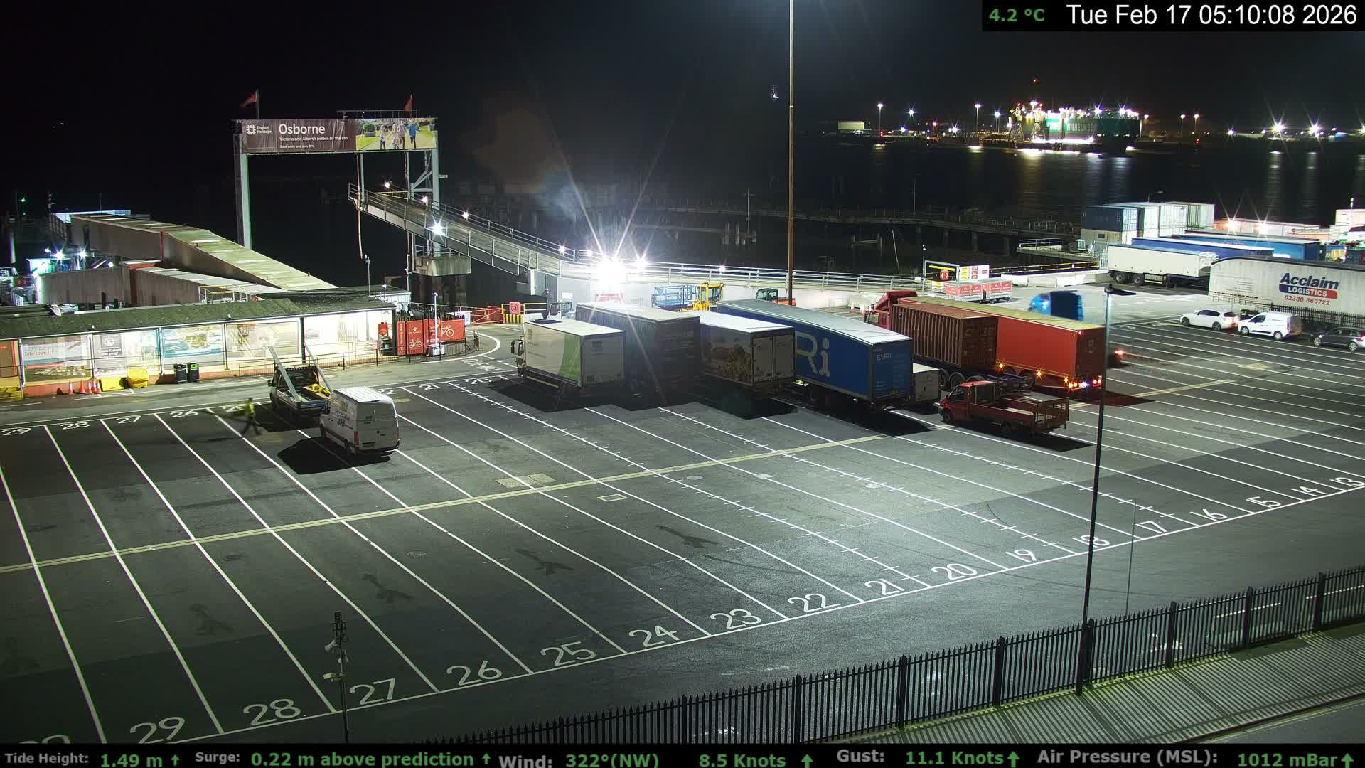 Southampton Vehicle Ferry Terminal Live Cam -  Southampton, Hampshire, South East, England, United Kingdom