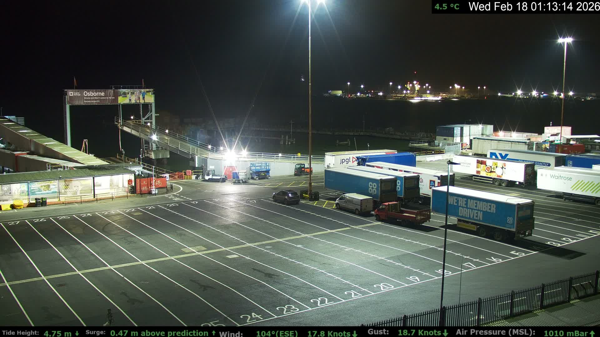 Southampton Vehicle Ferry Terminal Live Cam -  Southampton, Hampshire, South East, England, United Kingdom