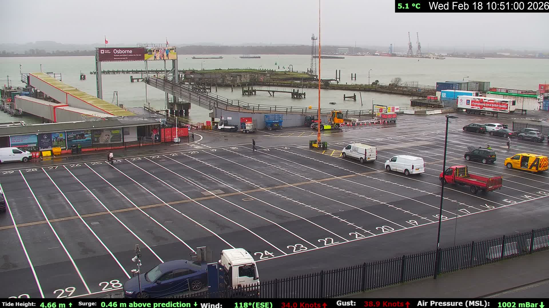 Southampton Vehicle Ferry Terminal Live Cam -  Southampton, Hampshire, South East, England, United Kingdom
